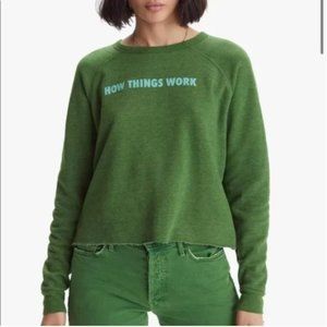 NEW with tag MOTHER The Hugger Cropped Fray Sweatshirt Women's XS